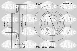 SASIC, 6106090, Тормозной диск