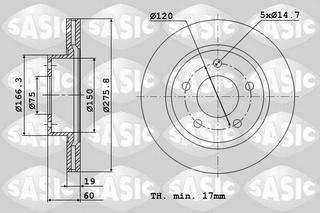 SASIC, 9004801J, Тормозной диск